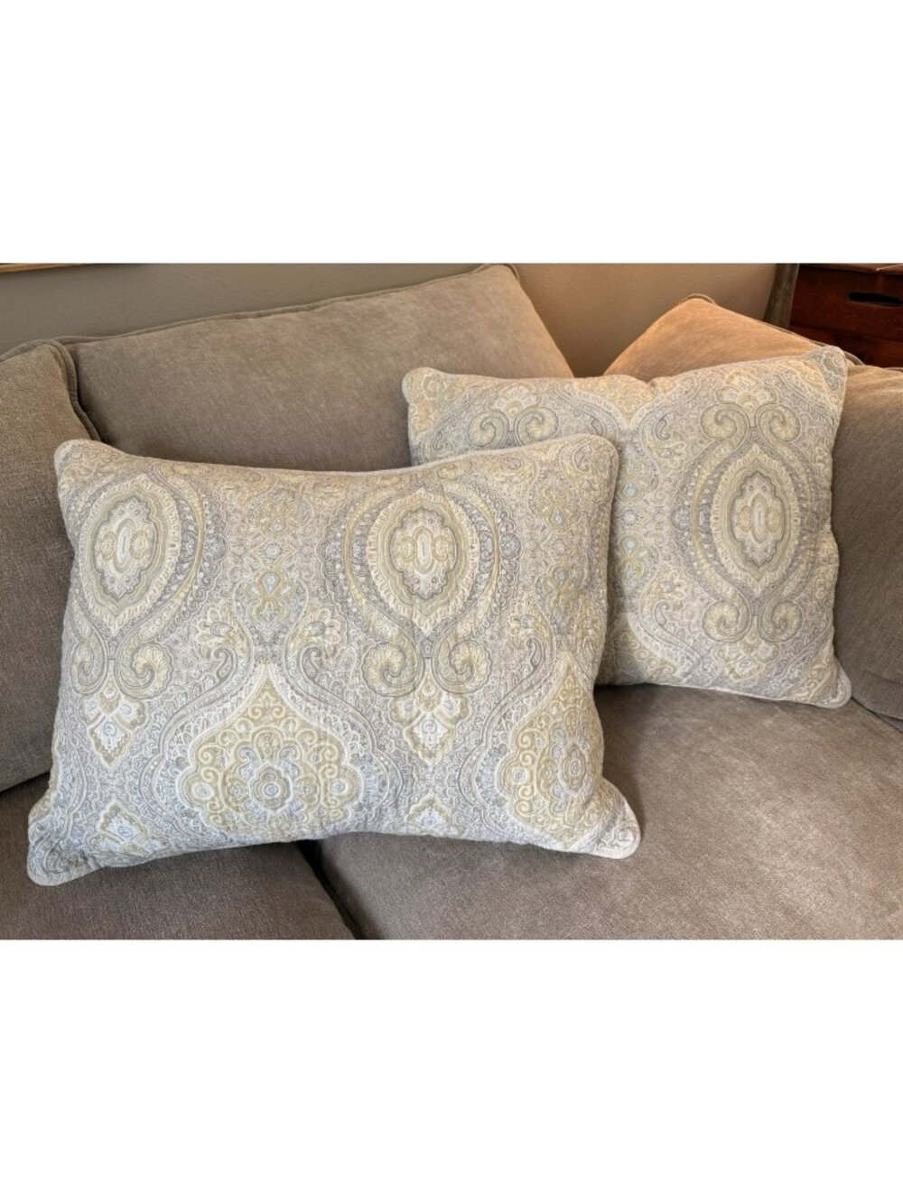 2 Tommy Bahama Turtle Cove Lightweight Paisley Cotton Pillow Shams W/ Inserts
